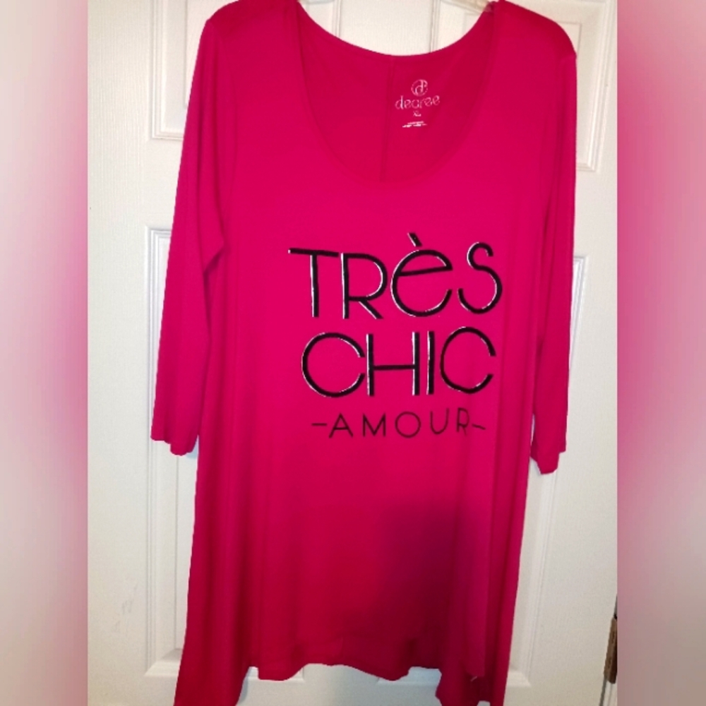 Pink Shirt/Top (NWOT)(PTP 18" L 28") - Picture 2 of 4